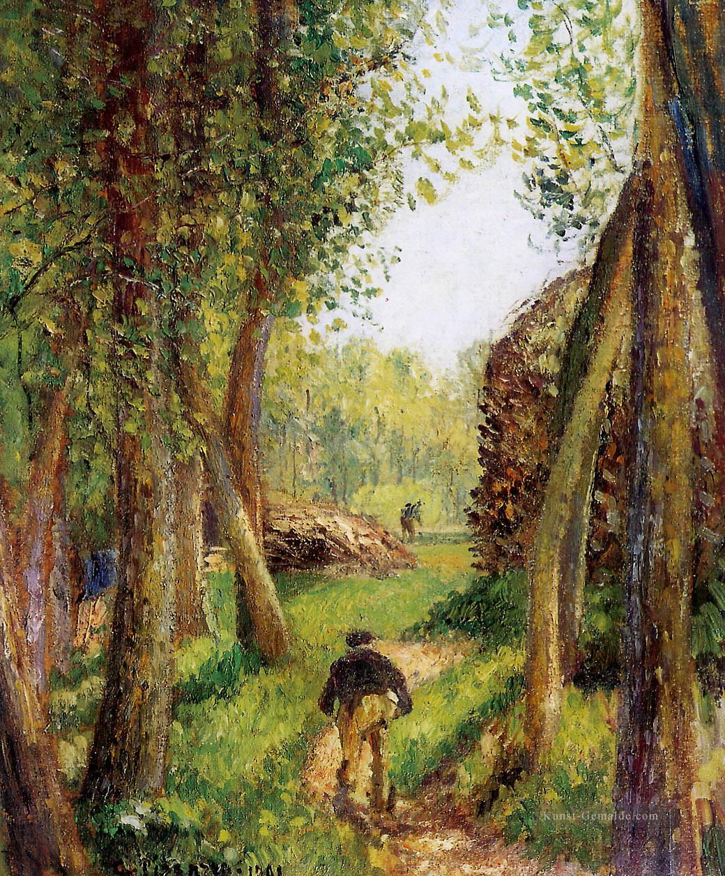 Waldszene mit zwei Figuren Camille Pissarro Ölgemälde